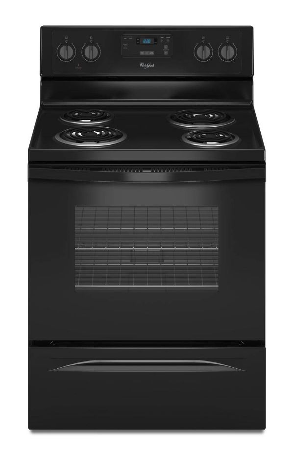 4.8 CU FT WHIRLPOOL AMANA ELECTRIC RANGE WITH WINDOW - BLACK