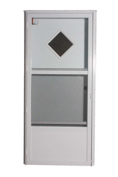 32X72 LH DIAMOND WINDOW WHITE/WHITE CORE 4IN JAMB MILL STANDARD STORM