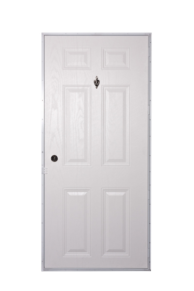 32X76 RH VINYL STEEL 6-PANEL WHITE/WHITE CORE MILL FRAME