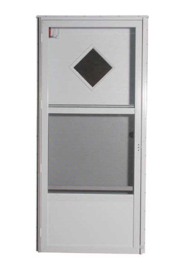 34X76 LH DIAMOND WINDOW WHITE/WHITE 4.5IN JAMB WHITE STANDARD STORM