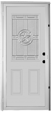 34X76 LH TEXAS STAR WINDOW WHITE/WHITE CORE 4IN JAMB WHITE ALL GLASS STORM