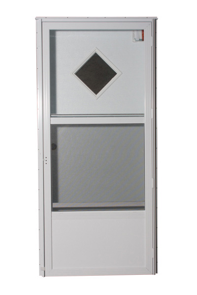 36X76 RH DIAMOND WINDOW WHITE/WHITE CORE 6.5IN JAMB WHITE STANDARD STORM