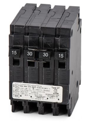 Breakers: Two 15A Single-Pole - One 30A Double-Pole