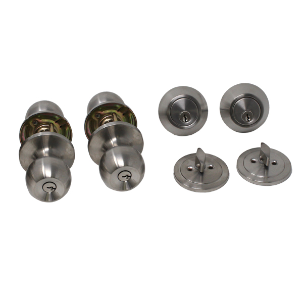 ENTRANCE WITH DEADBOLT LOCK SET - STAINLESS STEEL, 2/PACK