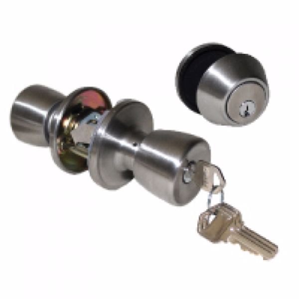 DEADBOLT COMBO (DOES NOT INCLUDE STRIKE PLATE OR BOLT) - STAINLESS STEEL