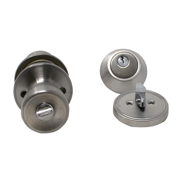 COMBO LOCK SET MASTER KEYED - STAINLESS STEEL