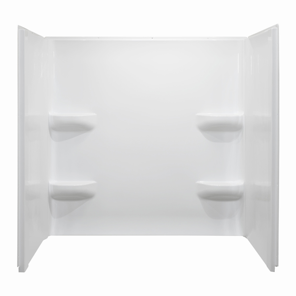 60 x 30 x 59 ACRYLIC WALL SURROUND WITH FIBERGLASS BACKING - WHITE