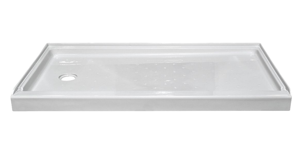 60x30 ACRYLIC SHOWER PAN LEFT HAND DRAIN - WHITE