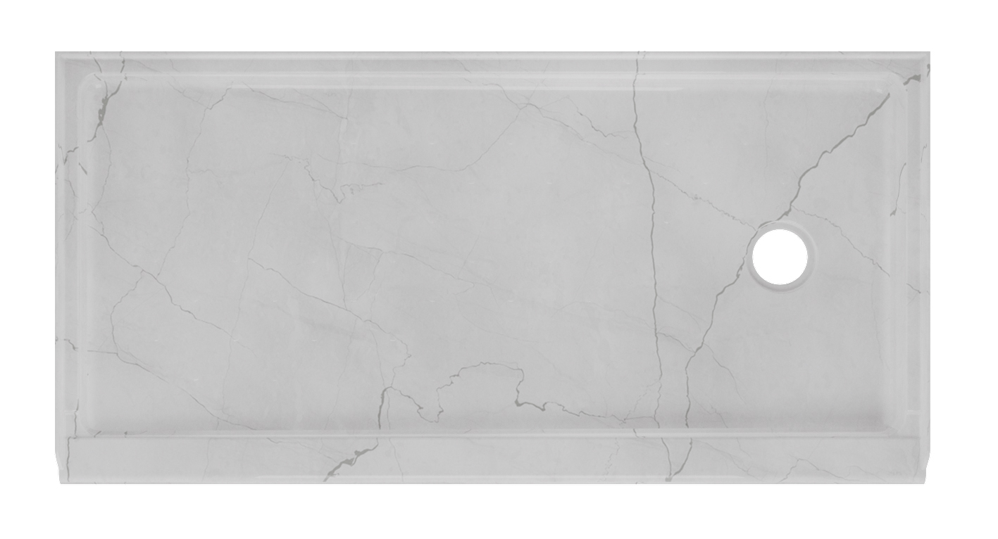 54 x 27 RH Acrylic Shower Pan - Luna Gray