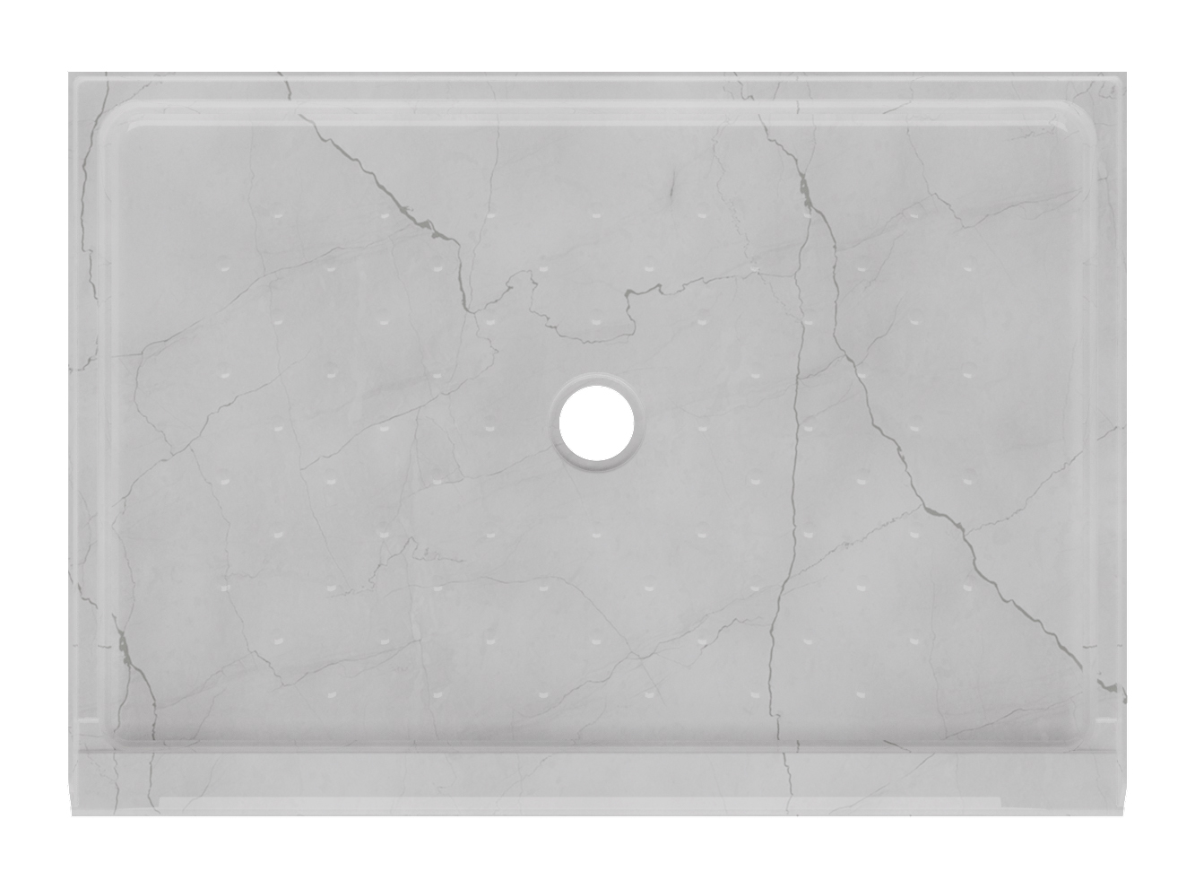 48 x 30 Center Drain Acrylic Shower Pan - Luna Gray