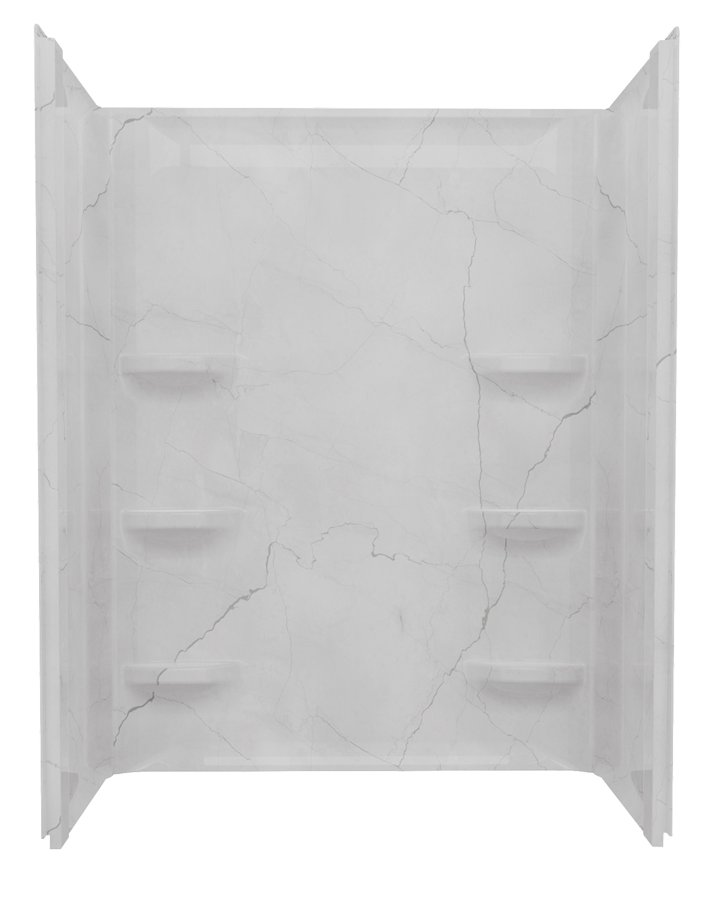 48 x 30 x 69 Acrylic Wall Surround with Corner Shelf - Luna Gray