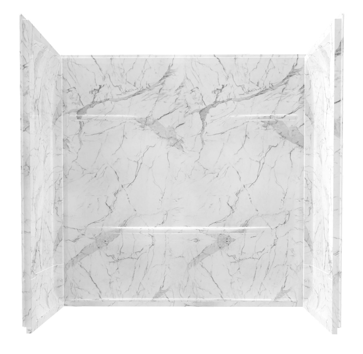 60 x 32 x 59 Acrylic Wall Surround - Glacier Marble