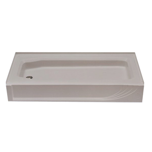 54x28 PLASTIC SHOWER PAN LEFT HAND DRAIN - ALMOND