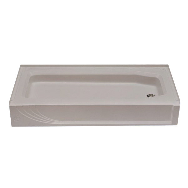 54x28 PLASTIC SHOWER PAN RIGHT HAND DRAIN - ALMOND