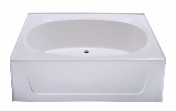 42x60 PLASTIC GARDEN TUB CENTER DRAIN - WHITE