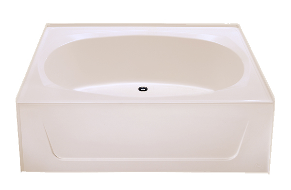 42x60 PLASTIC GARDEN TUB CENTER DRAIN - ALMOND